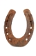 rostiges Hufeisen   rusty horseshoe against white background